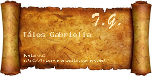 Tálos Gabriella névjegykártya